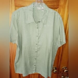 L.L. Bean 100% linen short-sleeved shirt XL EUC